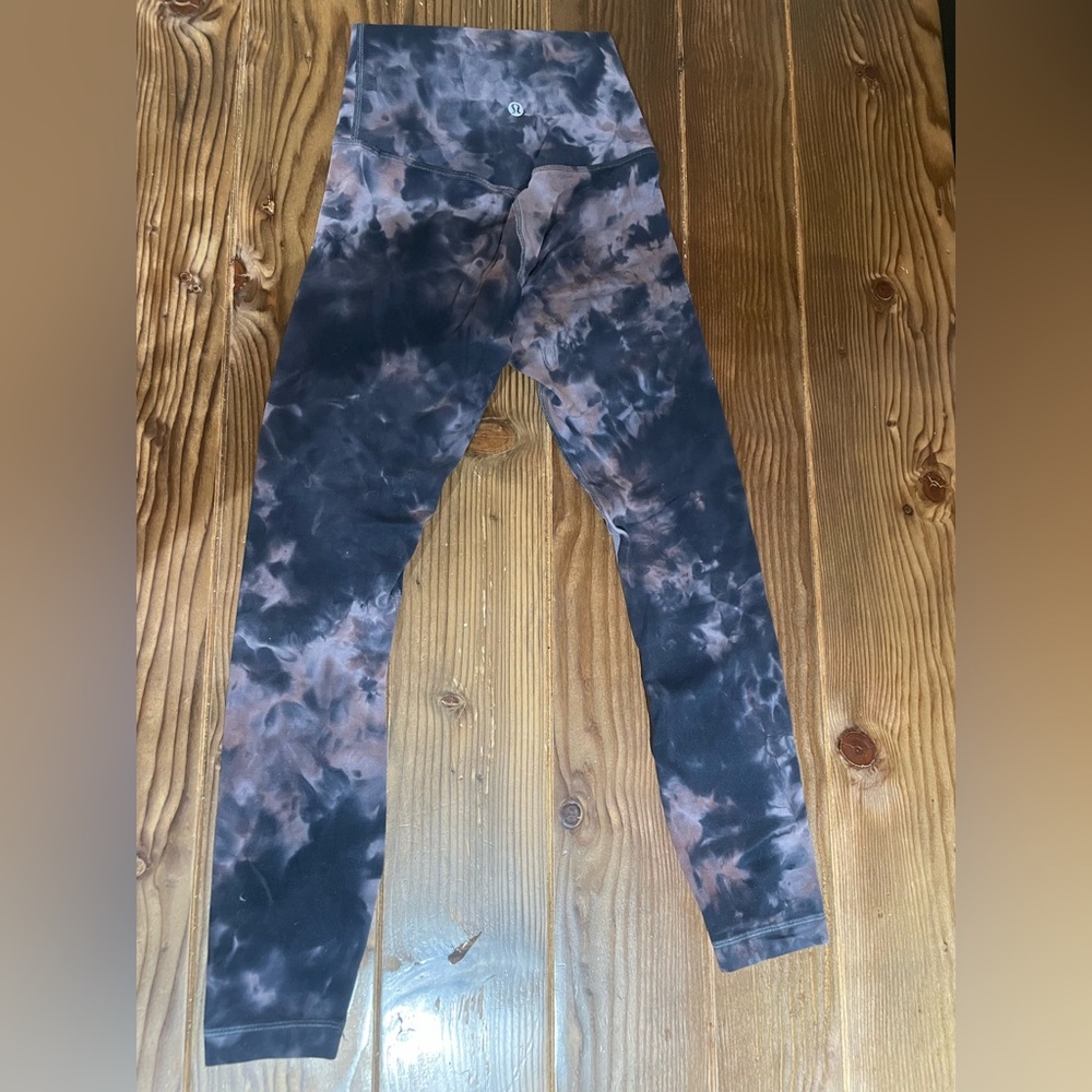 lululemon athletica womens Black & Brown Tie-Dye Leggings